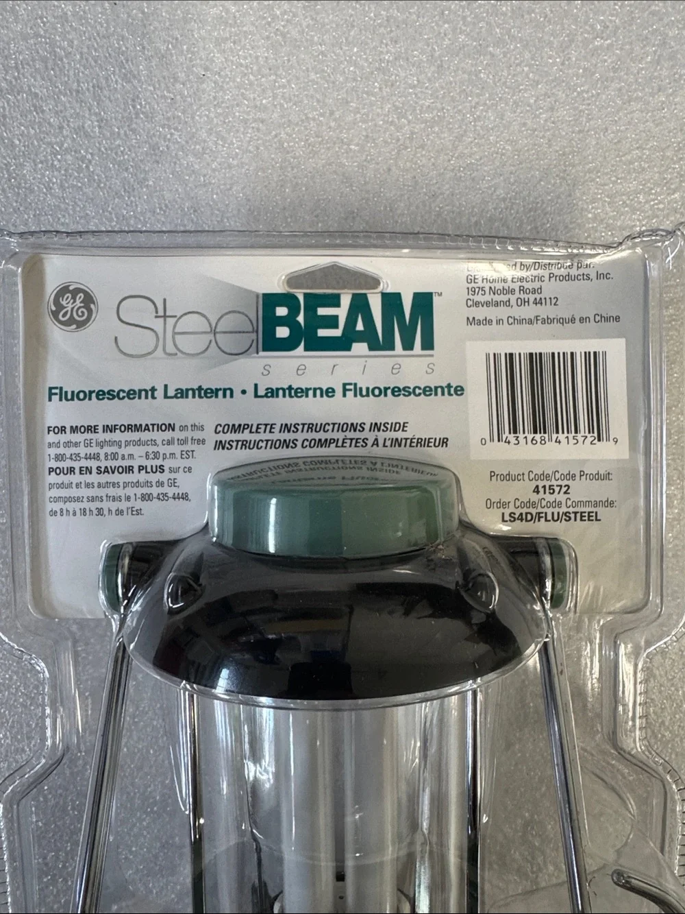 GE SteelBEAM Fluorescent Lantern - Silver/Black